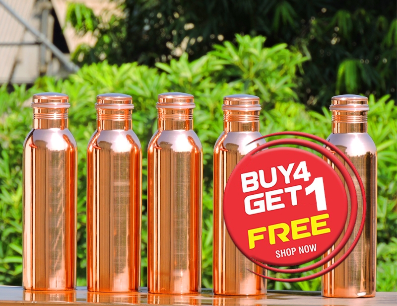 Buy 4 Pure Copper Water Bottle for KidsGet FREE 1 Copper Water Bottle