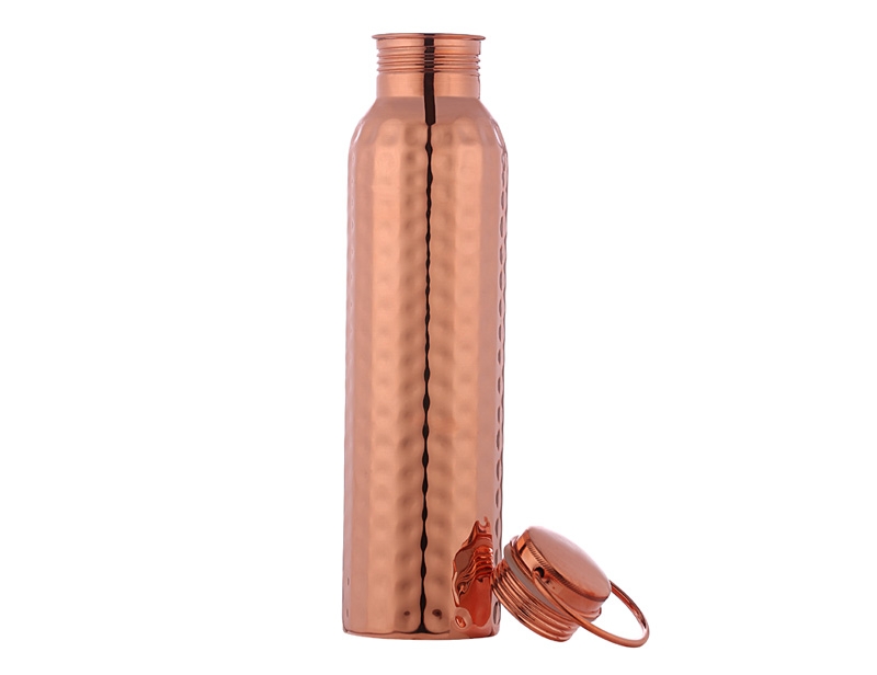 Hammered Copper Water Bottle New Stylish And Advanced Leak Proof Cap Joint Free 