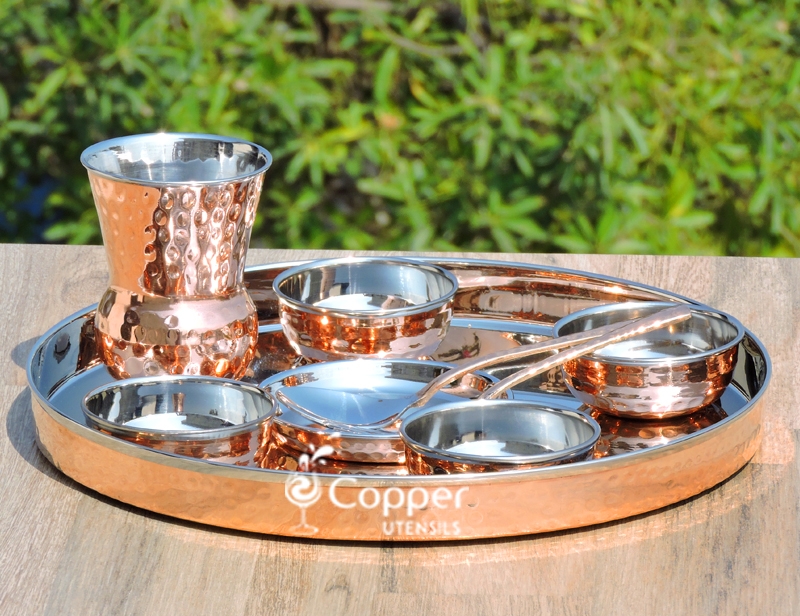 Pure Copper Steel Traditional Thali For Indian Dishes Set Of 1 Copper Kitchen Accessories Buy copper dining sets and get the best deals at the lowest prices on ebay! pure copper steel traditional thali for