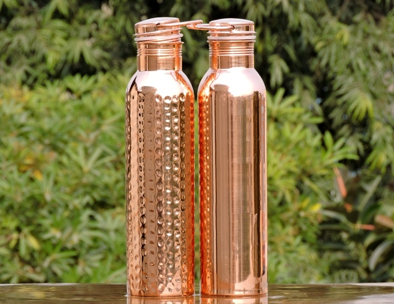 Details about   900 ml Hammered Copper Water Bottle Stylish And Advanced Leak Proof Cap 
