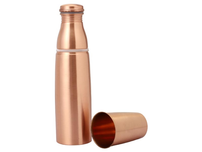 Copper Seamless Matte Finish Bottle with Tumbler Cap