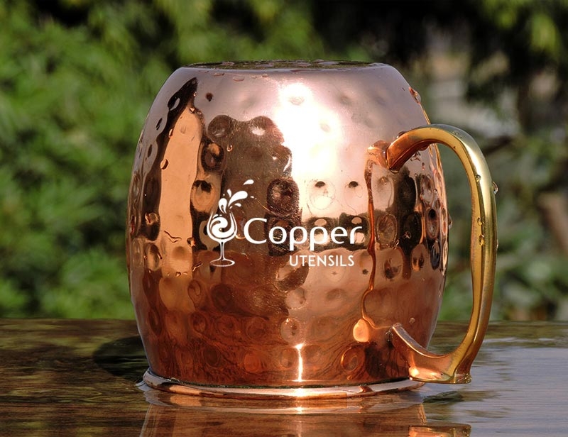 14 ounce Hammered Copper Plated Stainless Steel Mug for Moscow Mules by Alchemade 
