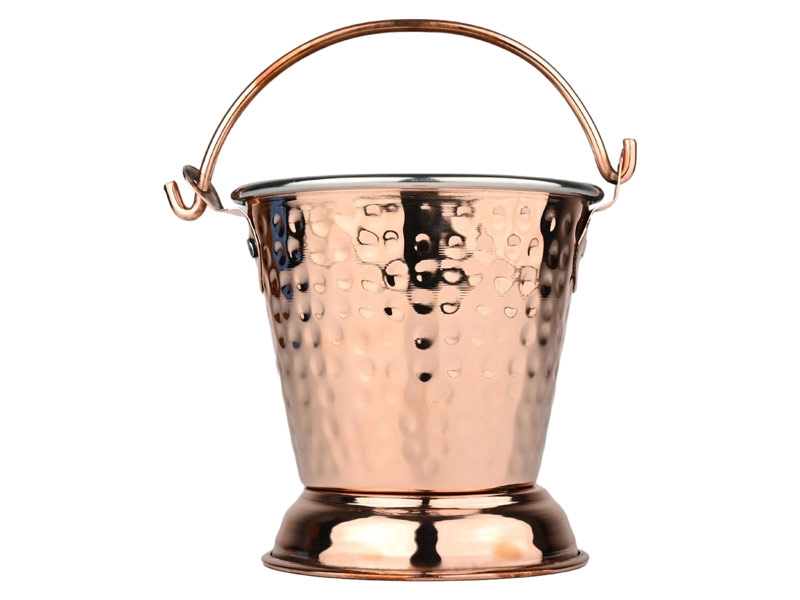 Copper Balti Serving Bucket with Stainless Steel For Home Kitchen Dining