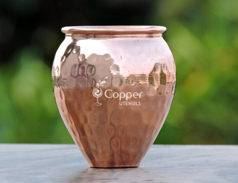 Copper Kullad Tumbler Made of Hand Beaten Pure Copper With Vintage Style