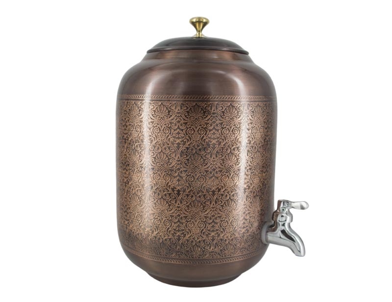 Elegant Etching Pattern Copper Water Dispenser