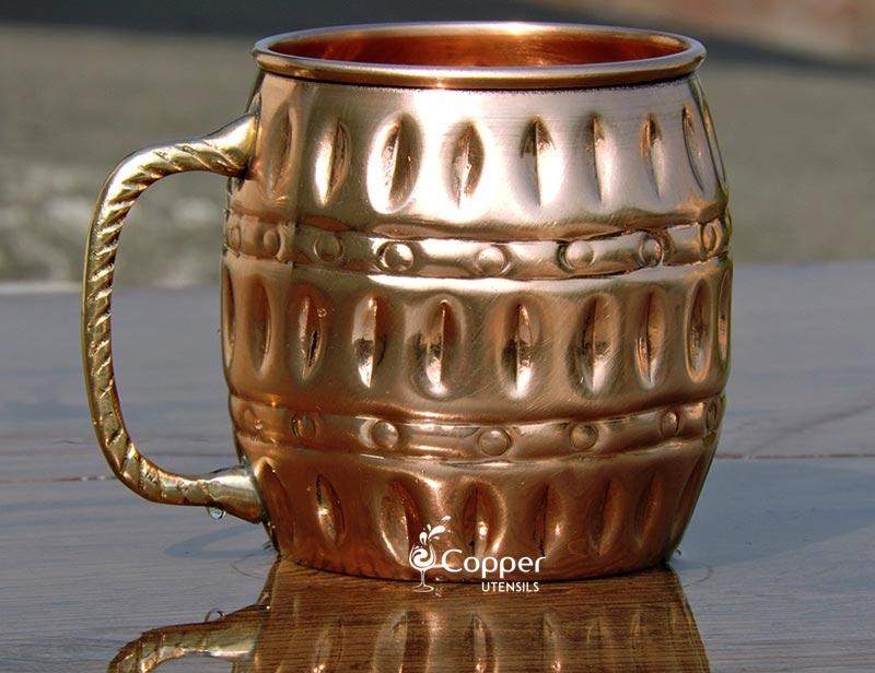Pure copper Hammered Jug Pitcher Moscow Mule Pure Solid With Set of 8 Beer Mug