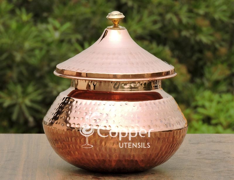 Handmade Copper Biriyani Handi with Lid