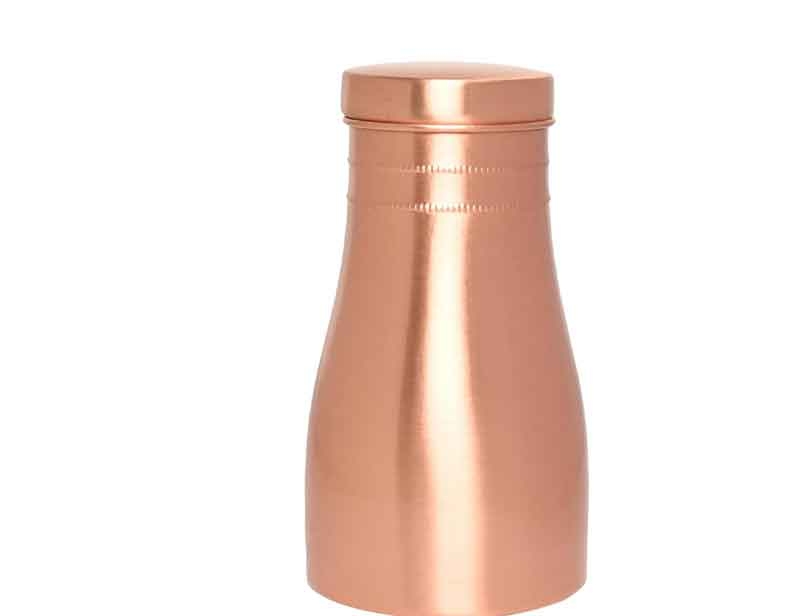 Pure Copper Plain Bedside Carafes Flask with Tumbler