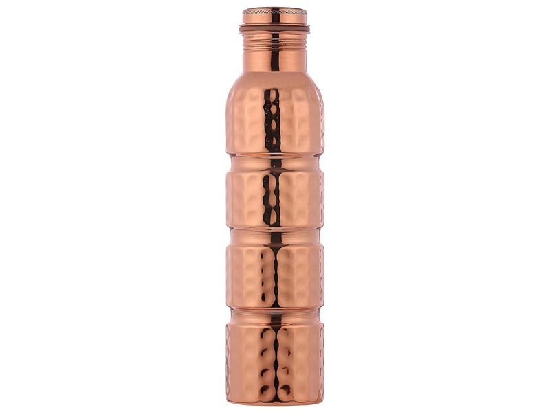 Hammered Pure Copper Water Bottle Seamless 1000 Ml Capacity