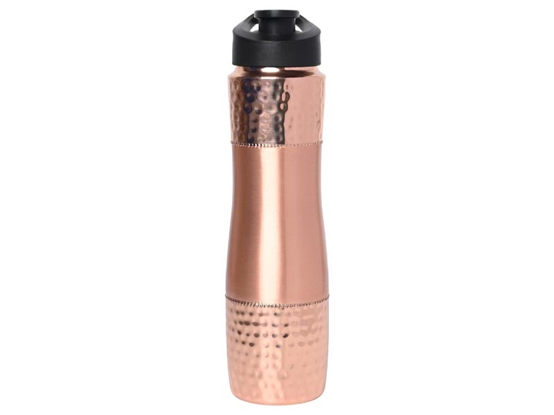 Pure Copper Water Bottle with Sipper 1000 Ml Capacity For Ayurveda Health Benefits Plain