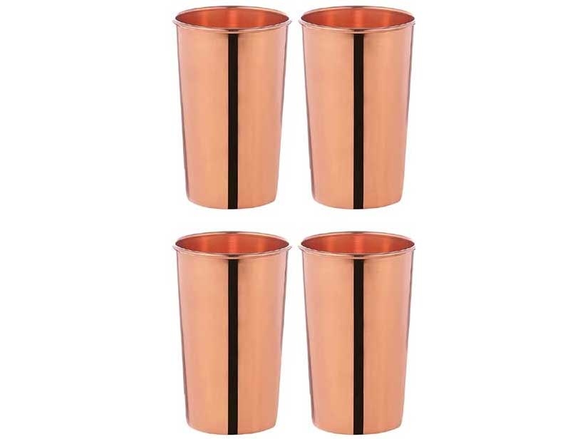Set of 4 pure Copper Plain Tumblers