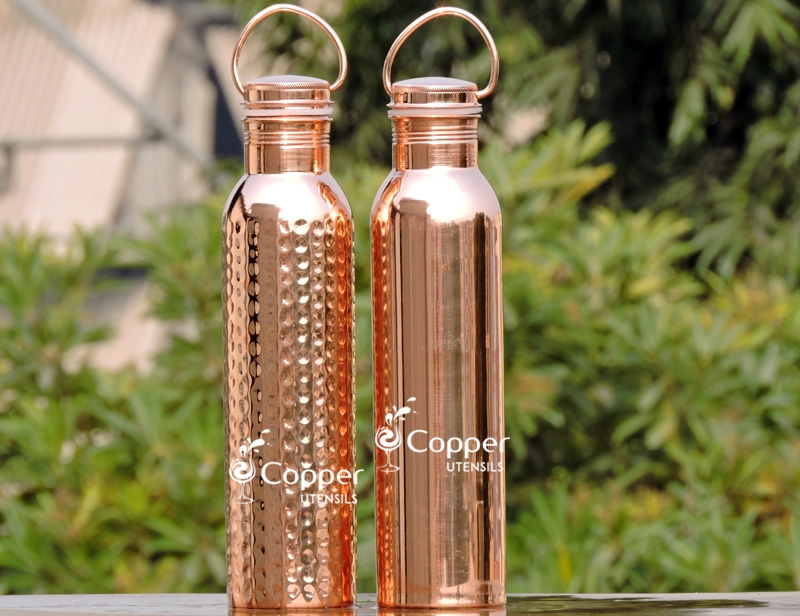 Details about   900 ml Hammered Copper Bottle New Fashionable And Advanced Leak Party Cap 