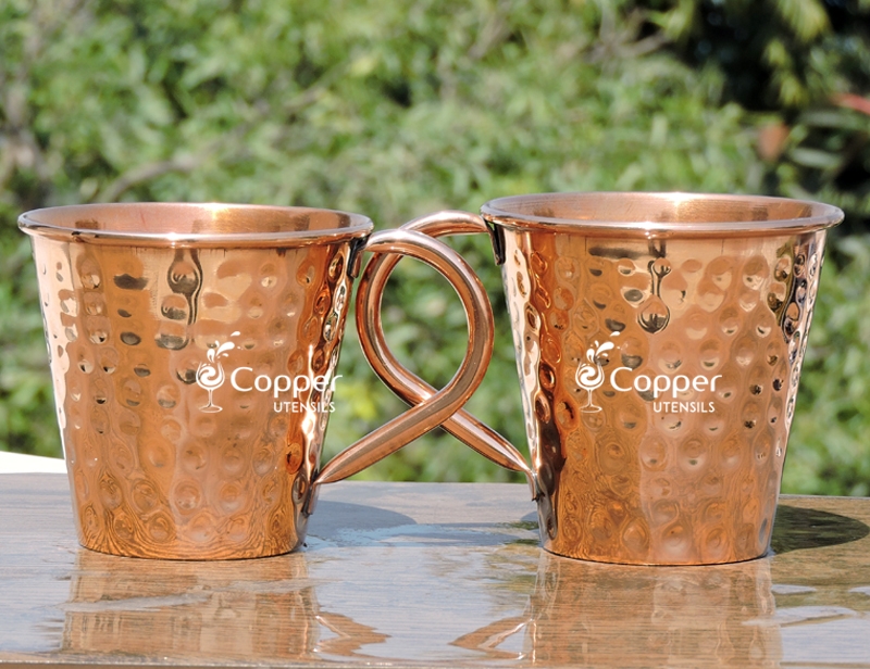 Set of Two Copper Cup for Drinking Water
