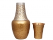 Bedside Water Carafe with Tumbler Capacity 1.4 Liter Silver Gold