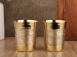 Brass Glass Tumbler with Artistic Design Perfect for Yoga and Ayurveda