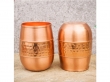Copper Tumbler Set of 2 Hammered and Plain 250 Ml Capacity For Ayurveda Health Benefits Barrel