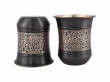 Copper Tumbler Set of 2 Floral Pattern 250 Ml Capacity For Ayurveda Health Benefits Curved
