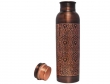 Copper Water Bottle Etching Pattern 1000 Ml Capacity