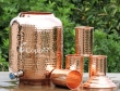 Eight Liter Copper Water Dispenser with Matching Tumblers