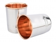 Elegant Stainless Steel Tumblers with Copper Accents - Set of 2