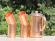 Hammered Copper Jug with Four Tumblers