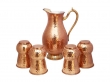 Mughlai Style Copper Jug with Four Matching Tumblers