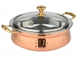 Premium Copper Cooking  Serving Bowl with Brass Handles