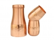 Pure Copper Bedside Carafe Hammered Design with Set of 2 Barrel Shaped Tumblers