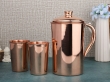 Pure Copper Pitcher  2 Tumblers Set  Glossy Finish for Ayurveda