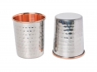 Set of 2 Outer Stainless Steel and Inner Pure Copper Tumbler For Ayurveda Health Benefits 250 Ml  Capacity Hammered Pattern