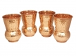 Set of Four Mughlai Style Hand Hammered Copper Tumblers