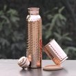 Set of Hammered Copper Water Bottle and Matching Copper Tumbler