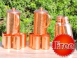 Two Hammered Copper Jug with Eight Tumblers-Get 2 Copper Water Bottle 600 ml Set FREE