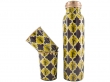  Pure Copper Water Bottle with 2 Tumblers Set Reaping Ayurvedic Benefits with GIFT PACKAGING Yellow