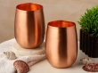 Barrel Shaped Pure Copper Tumblers Set of 2 Ayurvedic Plain 250 ml