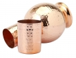 Copper full Hammered Flask With Tumbler