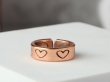 Copper Heart Design Magnetic Ring -Open Adjustable