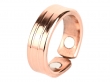 Copper Ridged Lines Magnetic Ring Open Cuff