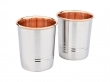 Elegant Stainless Steel Tumblers with Copper Accents - Set of 2