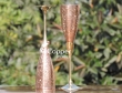 Engraved Copper Plated Brass Champagne Glass Set