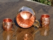 Hammered Copper Moscow Mule Mug with Two Matching Mini Mugs