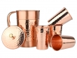 Hammered and Plain Copper Water Set  Jug With 4 Tumblers for Ayurveda Health