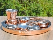 Hand Hammered Copper Thali with Assorted Accessories