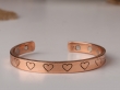 Handcrafted Pure Copper Engraved Hearts Cuff Bracelet
