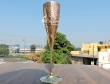 Intricately Designed Brass Champagne Glass With Copper Lining