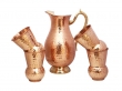 Mughlai Style Copper Jug with Four Matching Tumblers