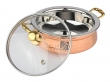 Premium Copper Cooking  Serving Bowl with Brass Handles