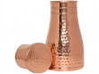 Pure Copper Bedside Carafe For Ayurveda Health Benefits Capacity  1 Liter Hammered