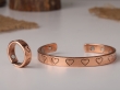 Pure Copper Heart Magnetic Bracelet Ring Set