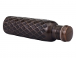 Pure Copper Hexa Design Water Bottle Brown